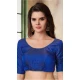 Blue Color Two Ton Silk Party Wear Round Nack Readymade Blouse - 3543105