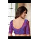 Purple Color Two Ton Silk Party Wear Round Neck Readymade Blouse - 3543106