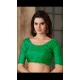 Green Color Two Ton Silk Party Wear Round Neck Readymade Blouse - 3543109