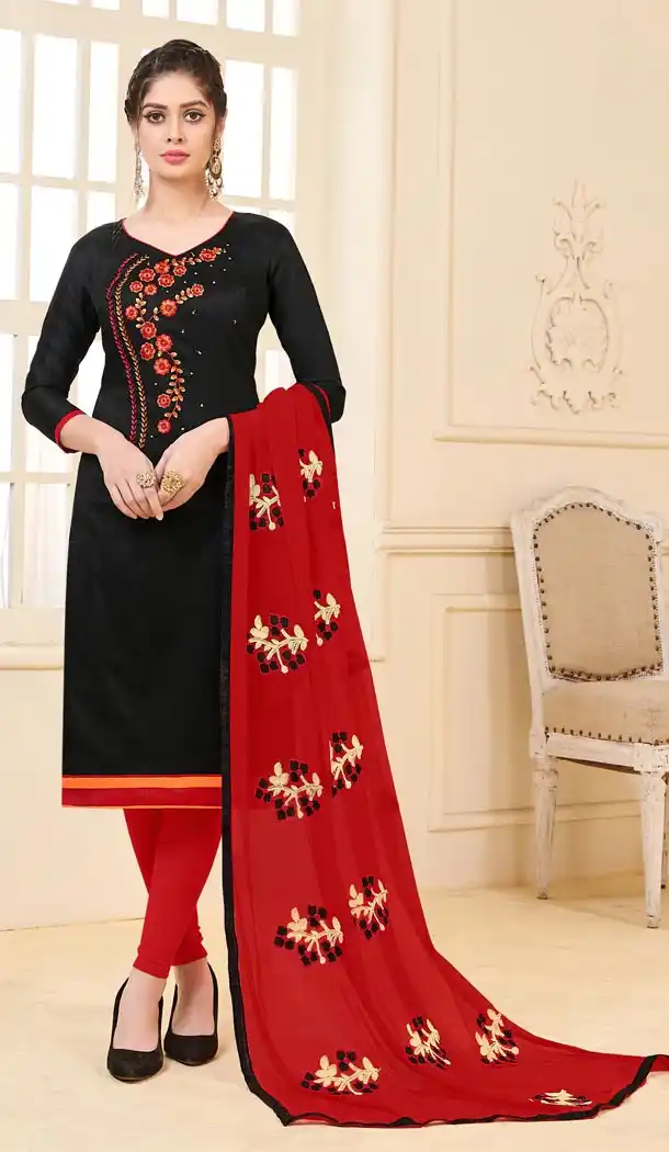 Enigmatic Black Color Bangalori Slub Casual Wear Salwar Kameez - 419851128