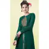 Forest Green Color Georgette Designer Wear Long Readymade Kurtis