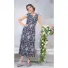 Dark Grey And Blue Color Georgette Designer Wear Long Readymade Kurtis