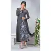 Dark Grey And Blue Color Georgette Designer Wear Long Readymade Kurtis