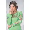 Vivacious Green Color Georgette Designer Wear Long Readymade Kurtis