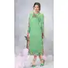 Vivacious Green Color Georgette Designer Wear Long Readymade Kurtis