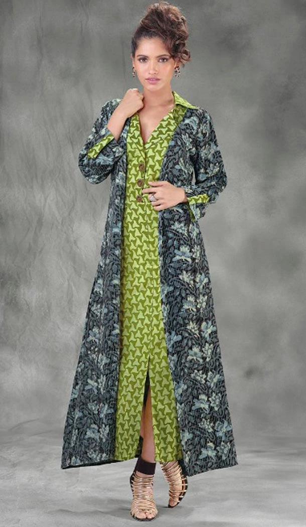 Flamboyant Multi Color Georgette Designer Wear Long Readymade Kurtis - 423051543