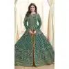 Shilpa Shetty Kundra Green Color Mulberry Silk Designer Gown