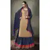 Cream Color Jam Silk Cotton Party Wear Lehenga Suit