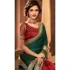 Two Tone Green Color Silk Heavy Embroidery Traditional Saree
