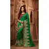 Two Tone Green Color Silk Heavy Embroidery Traditional Saree