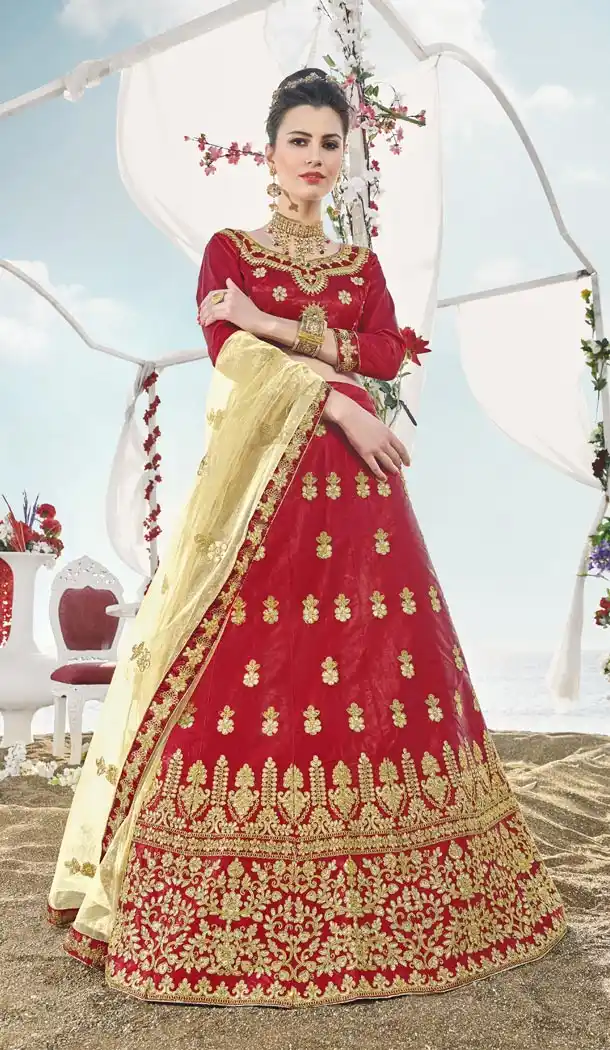 Maroon Color Silk Embroidery Party Wear Lehenga Choli - 425851935