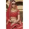 Red Color Raw Silk Desiger Bridal Wear Lehenga Choli