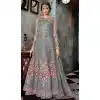 Grey Color Butterfly Net Designer Pakistani Anarkali Salwar Kameez