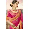 Ethnic Magenta Color Rangoli Silk Traditional Wear Sarees Blouse