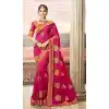 Ethnic Magenta Color Rangoli Silk Traditional Wear Sarees Blouse