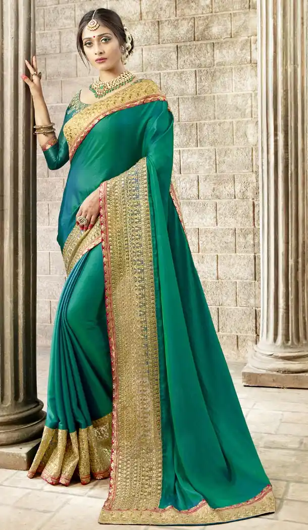 Adorable Green Color Rangoli Silk Traditional Wear Sarees Blouse - 424751747