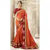 Mesmerizing Orange Color Rangoli Silk Traditional Wear Sarees Blouse