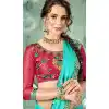 Sky Blue Color 60 Grams Georgette Casual Wear Saree Blouse