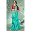 Sky Blue Color 60 Grams Georgette Casual Wear Saree Blouse