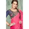 Pink Color 60 Grams Georgette Casual Wear Saree Blouse