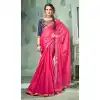 Pink Color 60 Grams Georgette Casual Wear Saree Blouse