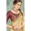 Creme Color 60 Grams Georgette Casual Wear Saree Blouse