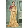 Creme Color 60 Grams Georgette Casual Wear Saree Blouse