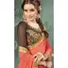 Red Color 60 Grams Georgette Casual Wear Saree Blouse