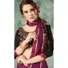 Magenta Color 60 Grams Georgette Casual Wear Saree Blouse