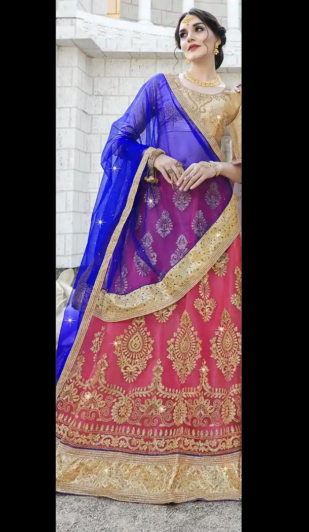 Ethnic Pink Color Net Heavy Party Wear Lehenga Choli - 426051948