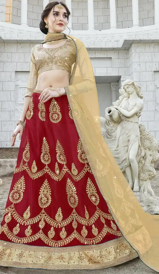 Charming Red Color Net Heavy Party Wear Lehenga Choli - 426051953