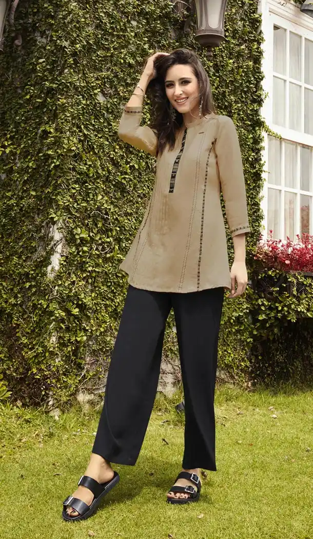 Sage Color Rayon Embroidery Casual Wear Short Kurti - 427052051
