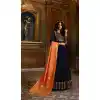 Navy Blue Color Faux Georgette Pakistani Style Anarkali Salwar Kameez