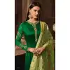Green Color Satin Georgette Indian Party Wear Churidar Kameez