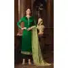 Green Color Satin Georgette Indian Party Wear Churidar Kameez