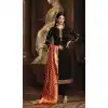 Black Color Satin Georgette Indian Party Wear Churidar Kameez