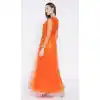 Orange Color Net Party Wear Gown Dress
