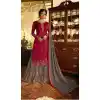 Magenta Color Satin Georgette Straight Cut Party Wear Sharara Suit