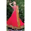 Rose Pink Color Net Satin Designer Wear Gown Dress