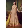 Cream Color Premium Net Designer Knee Length Salwar Kameez