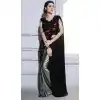 Black And Silver Color Fancy Designer Readymade Saree Blouse