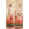White And Peach Heavy Georgette Readymade Anarkali Salwar Kameez