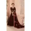 Brown Color Real Georgette Long Abaya Anarkali Salwar Kameez