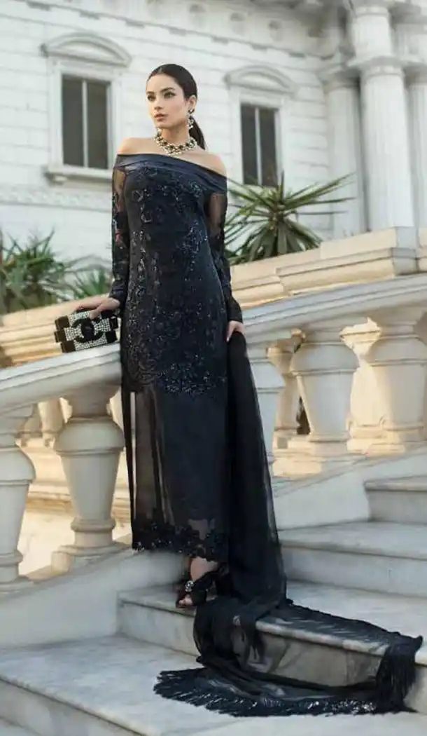 Black Color Mono Heavy Net Fancy Eid Wear Salwar Kameez - 445354528