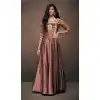 Brown Color Triva Satin Silk Eid Festive Wear Readymade Gown