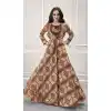Brown Color Heavy Rayon Party Wear Readymade Gown