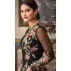 Black Color Net Eid Special Pakistani Knee Length Salwar Kameez