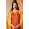Orange Color Pure Jam Silk Cotton Casual Wear Churidar Kameez
