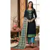Navy Blue Color Pure Jam Silk Cotton Casual Wear Churidar Kameez 