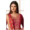 Ruby Color Pure Jam Silk Cotton Casual Wear Churidar Kameez